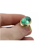 Ring Vintage Handwerk Smaragd 14 Karat Gelbgold vrc285y